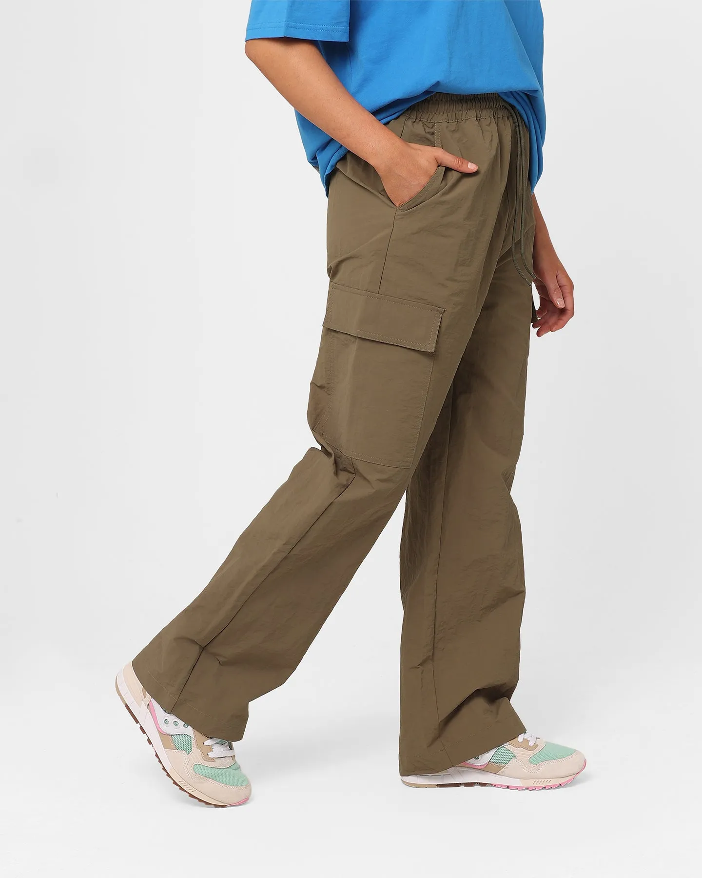 Stussy Women's Nylon Cargo Pants Dusty Green