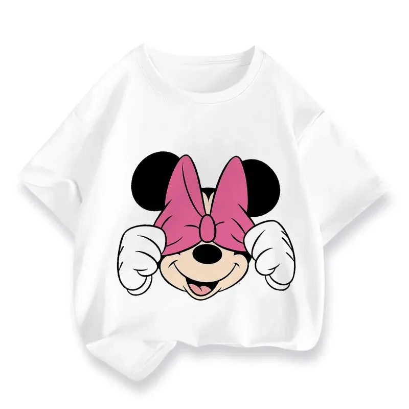 T Shirt Cartoon Disney Baby Kids Boys Girls Children Mickey Mouse Short Sleeve Summer Clothing Kawaii Minnie Print Tee Toddler