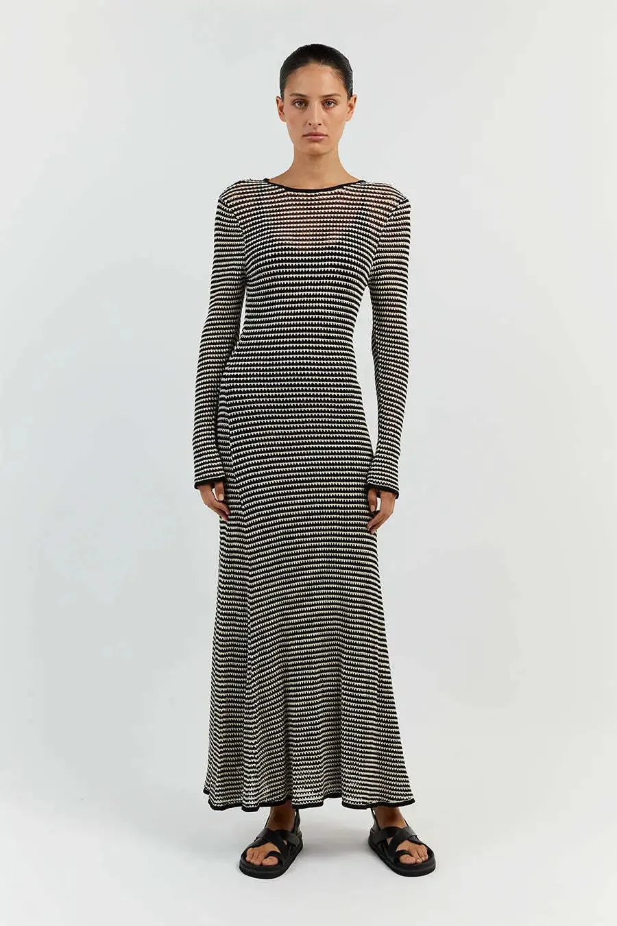 Thais Knit Striped Maxi Dress