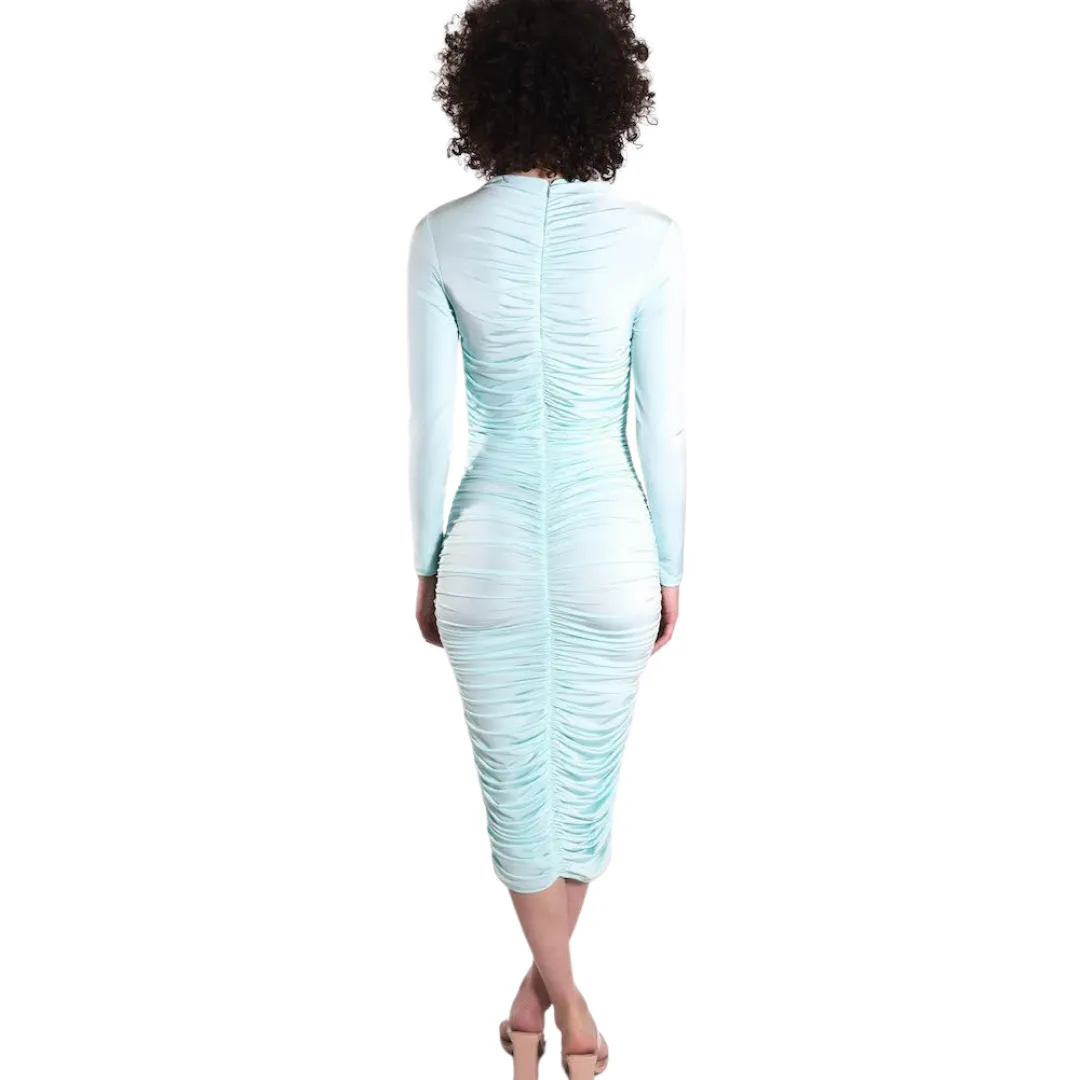 Torin Ruched Jersey Dress - Mint