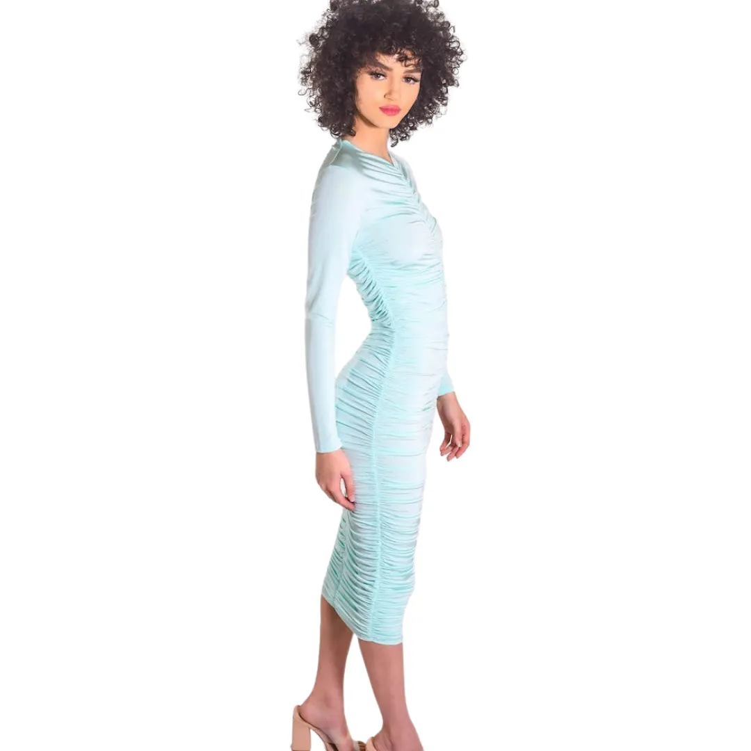 Torin Ruched Jersey Dress - Mint