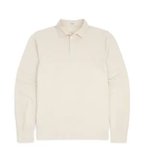 Trunk Moxon Long Sleeve Polo Shirt: Cream