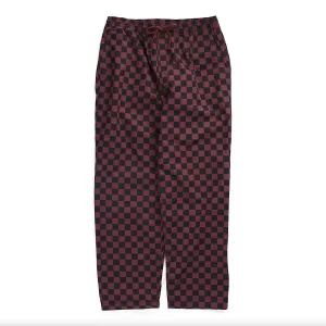 VANS RANGE BAGGY TAPERED ELASTIC WAIST PANTS - GRAPE BLACK CHECKERBOARD