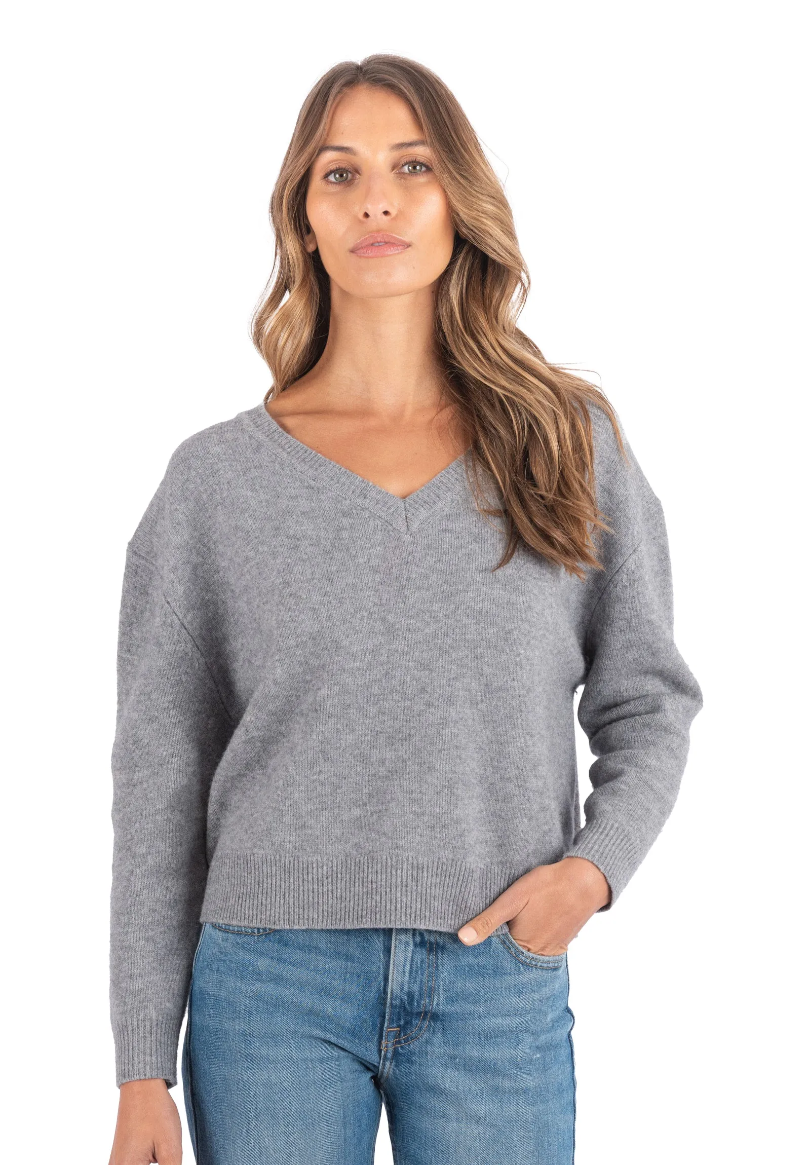 Viola Dark Grey Relaxed Merino Wool Sweater