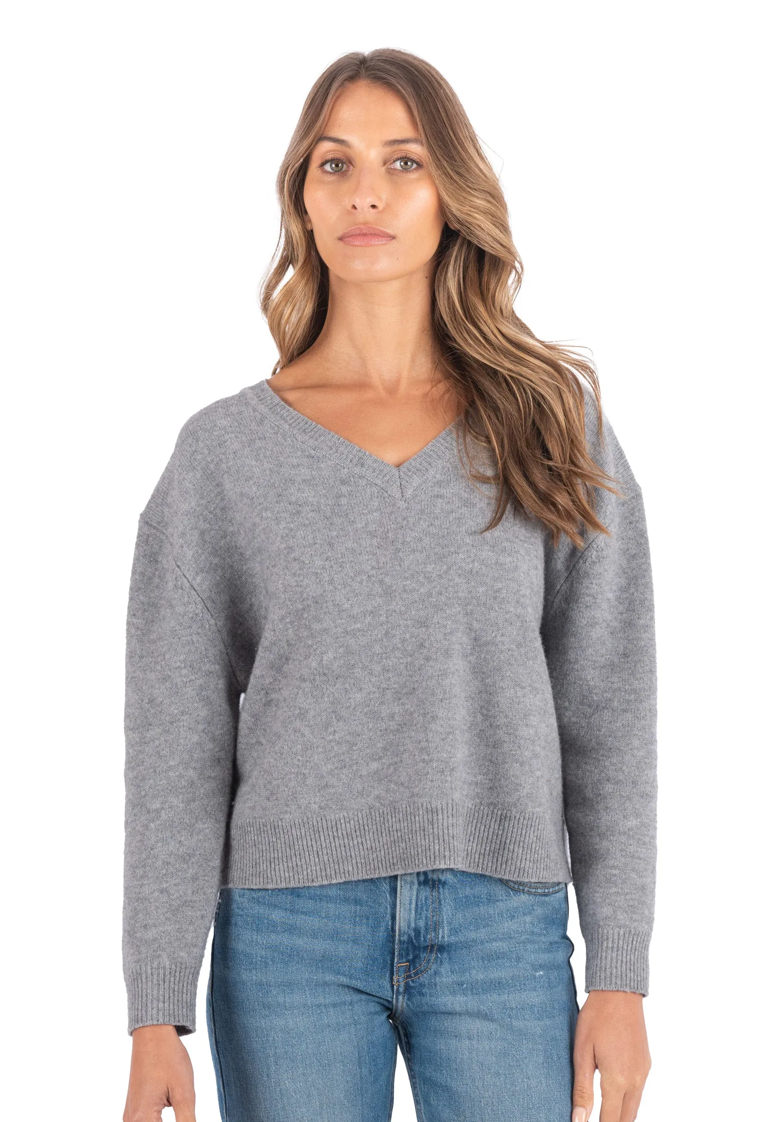 Viola Dark Grey Relaxed Merino Wool Sweater