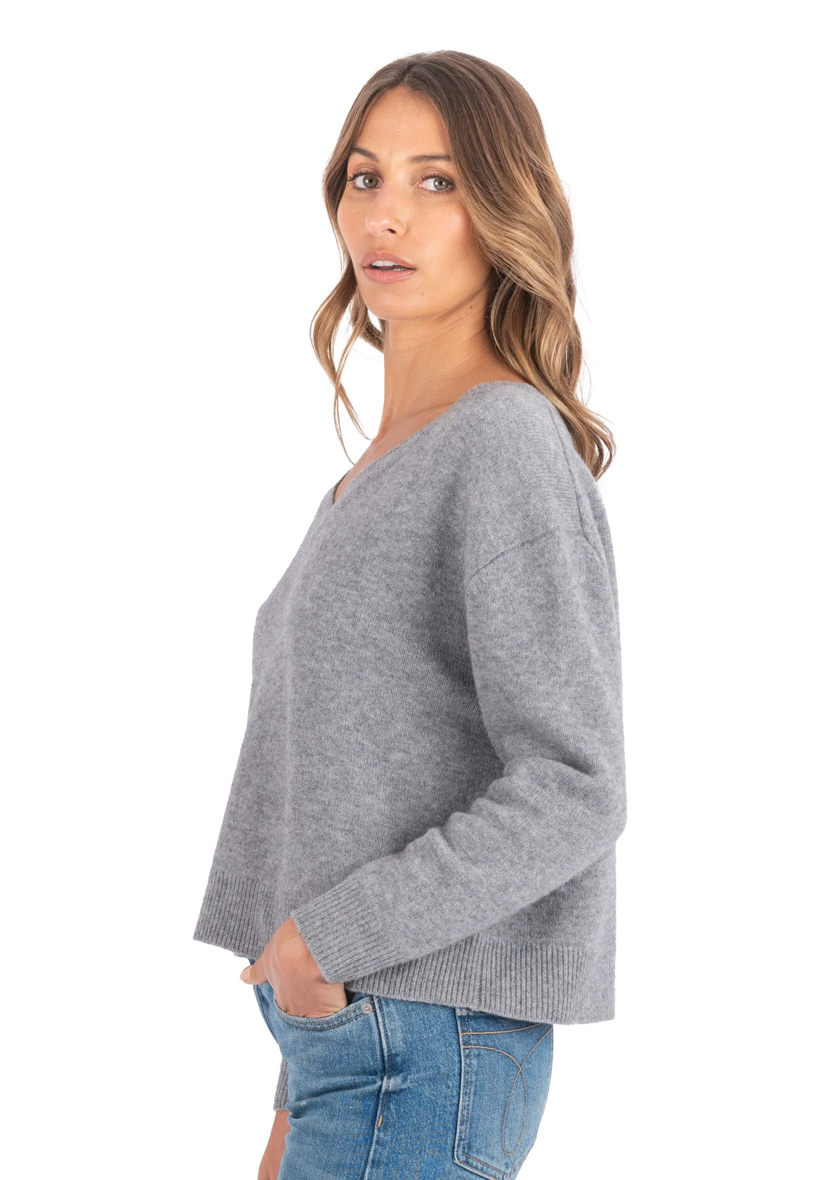 Viola Dark Grey Relaxed Merino Wool Sweater