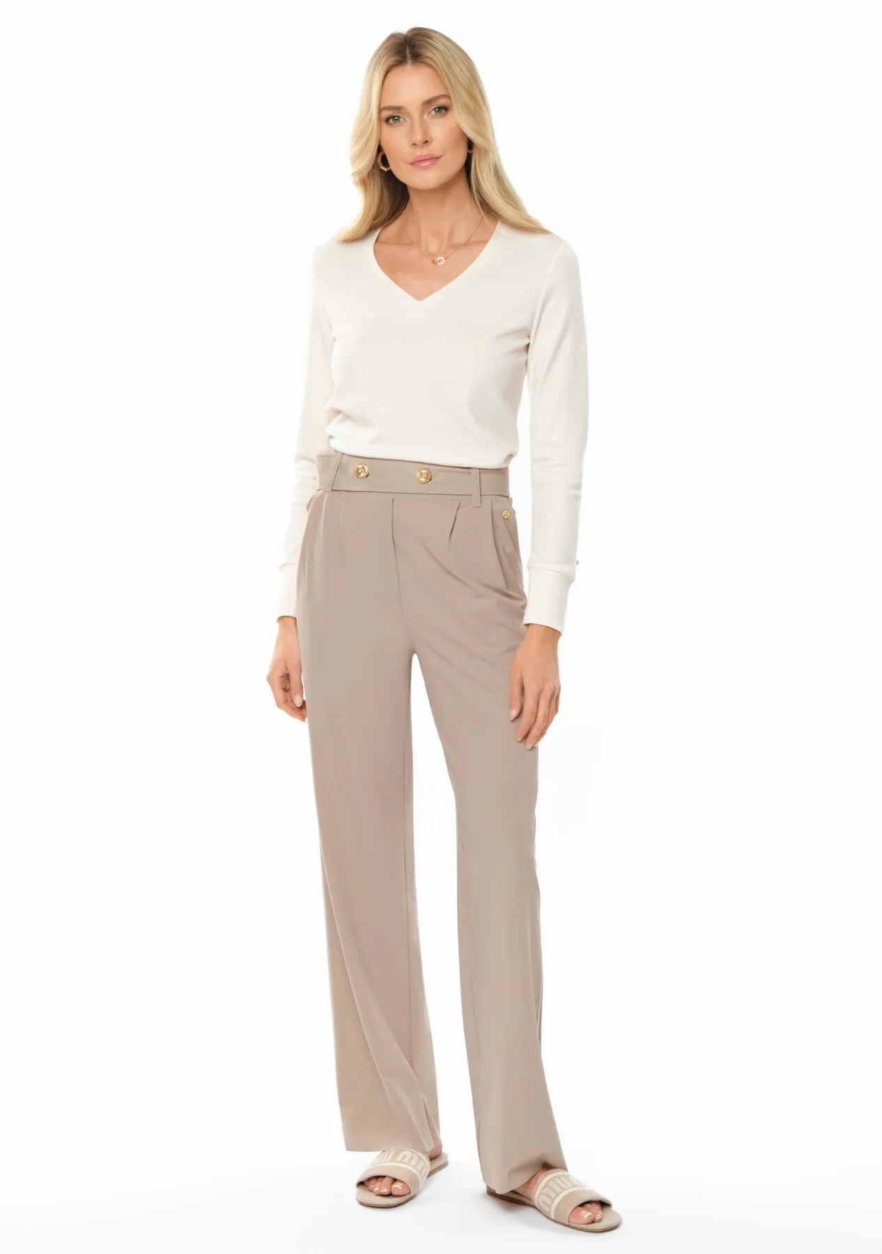 VITORIA Wide Leg Stretch Pants sahar