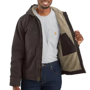 Washed Duck Jacket Sherpa Lined | Dark Brown