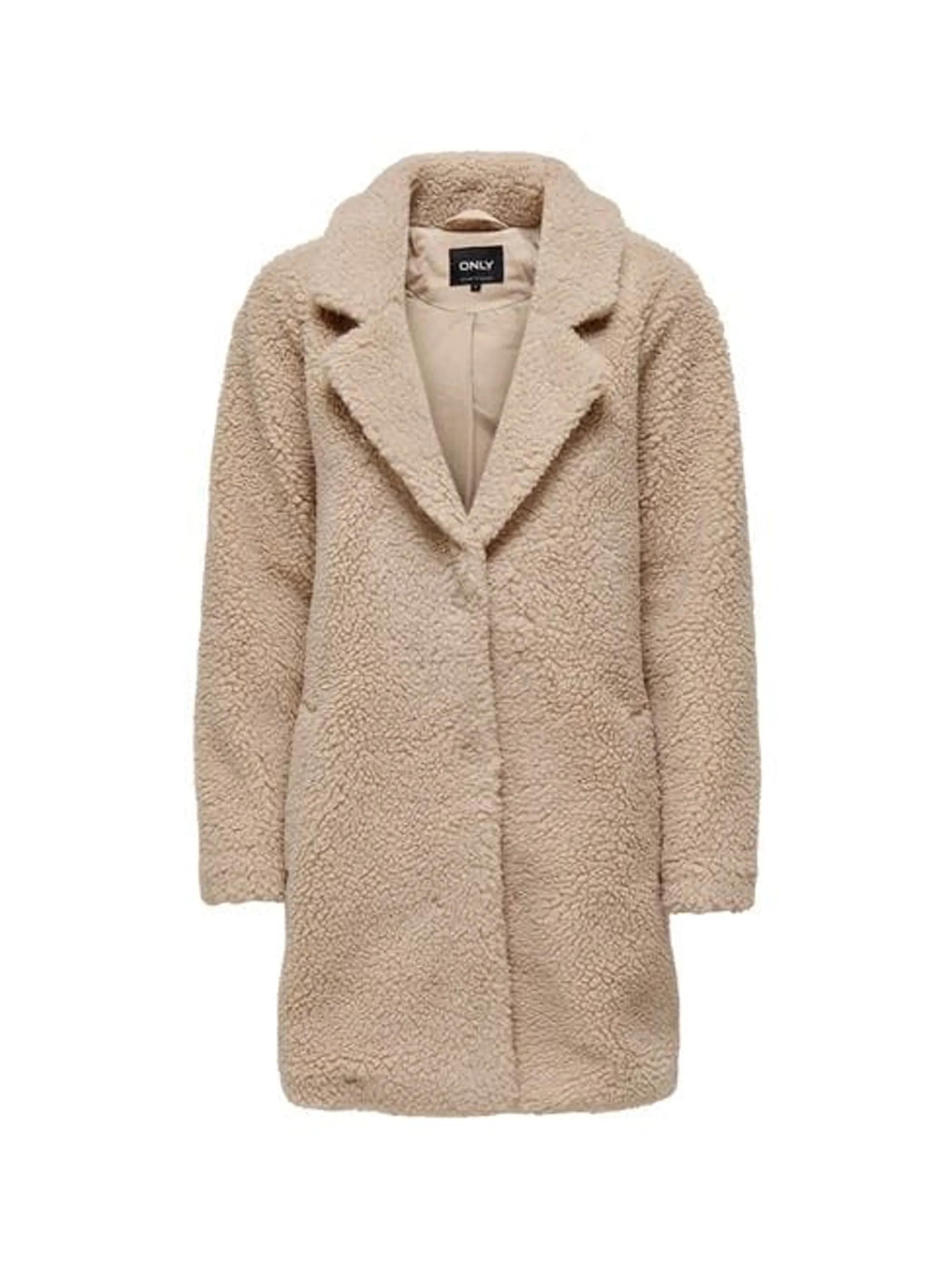 Women's Plain Sherpa Coat,Beige