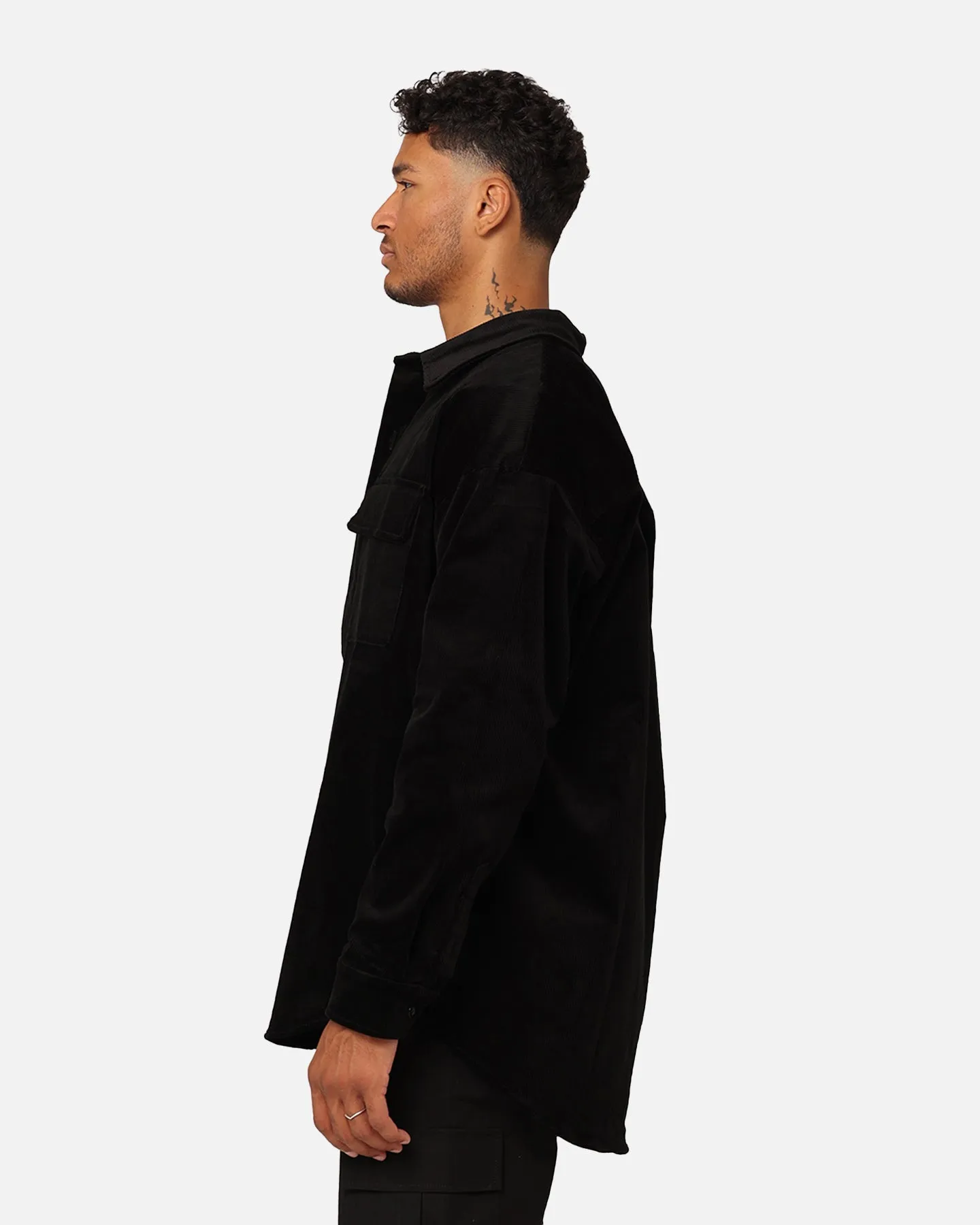 XXIII Emilio Corduroy Button Up Shirt Black