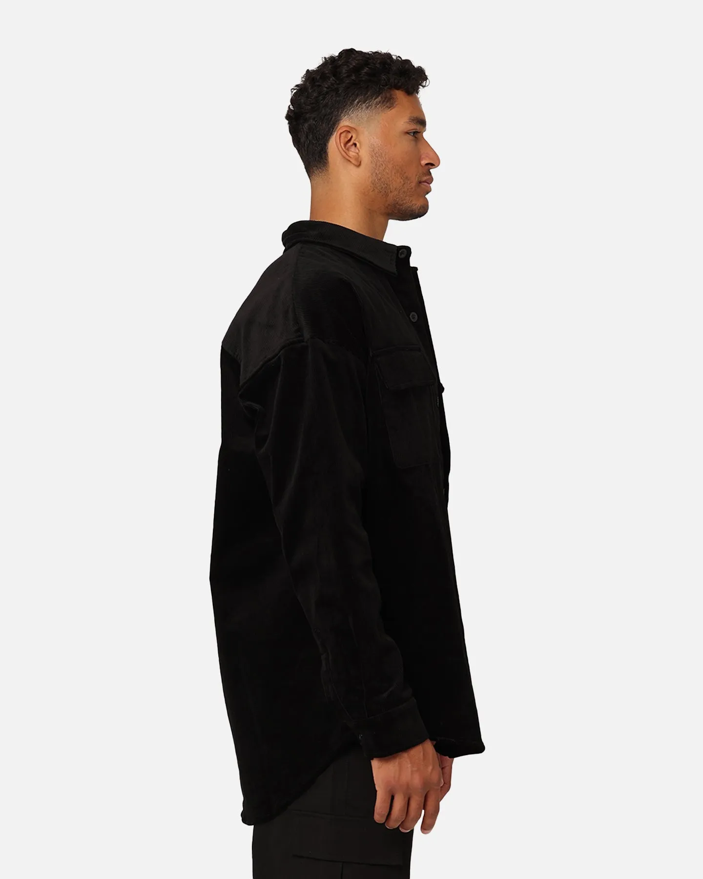 XXIII Emilio Corduroy Button Up Shirt Black