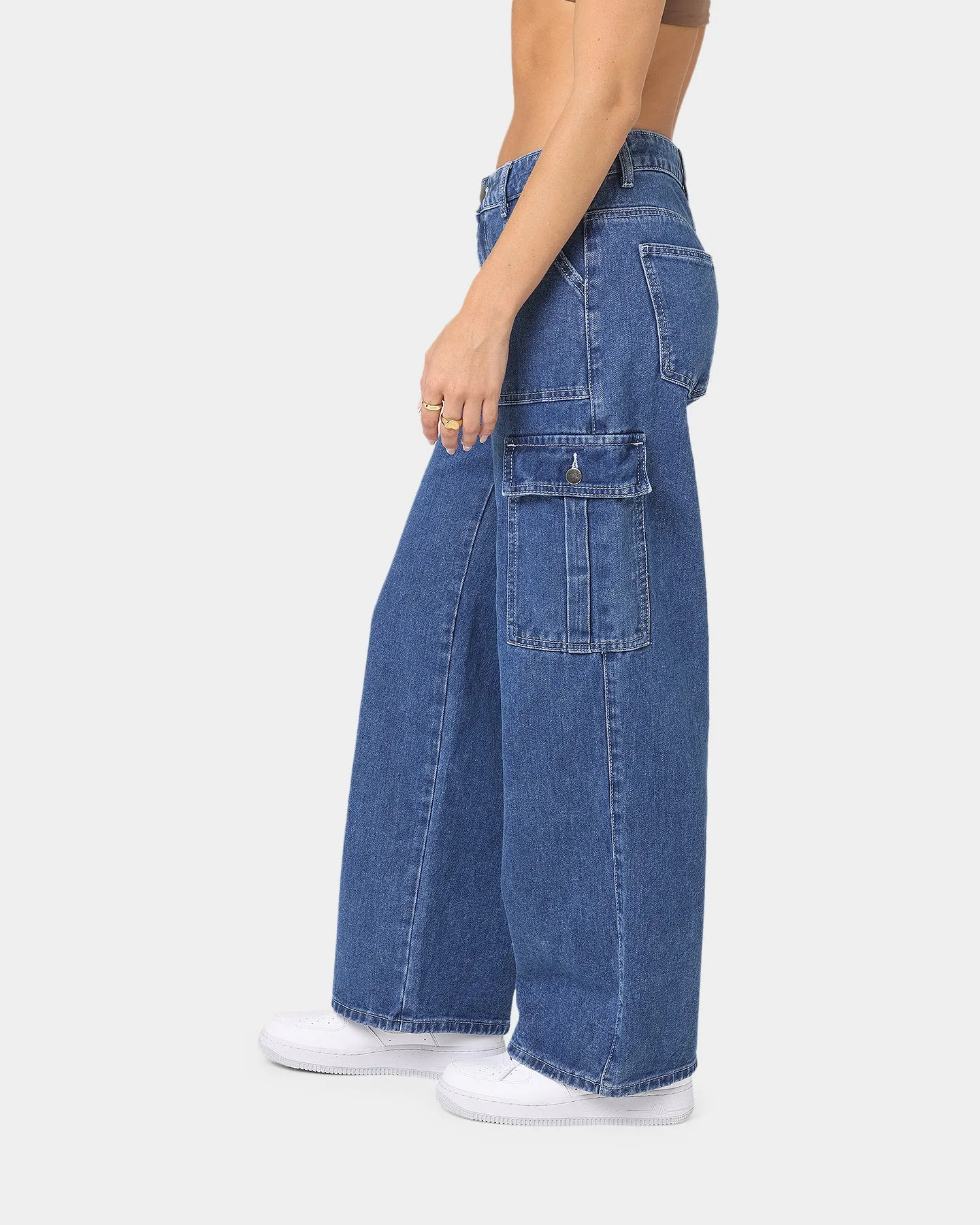 XXIII Women's Poppy Wide Leg Cargo Pants Blue